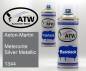 Preview: Aston-Martin, Meterorite Silver Metallic, 1344: 400ml Sprühdose + 400ml Klarlack - Set, von ATW Autoteile West.